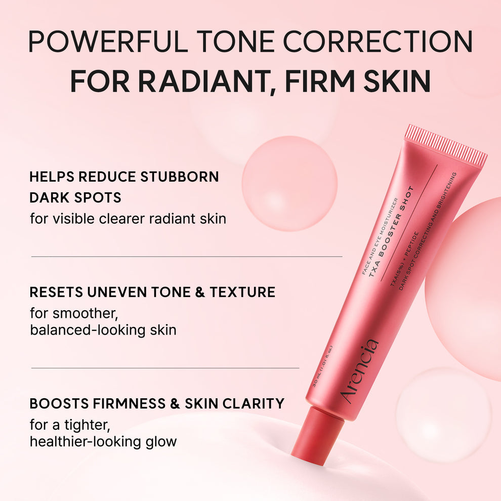 Arencia TXA Booster Shot, Intensive Dark Spot Correcting Serum with 5% TXA, Niacinamide & 10 Peptides for Visible Tone Correction & Radiant-Looking Skin 30 ml