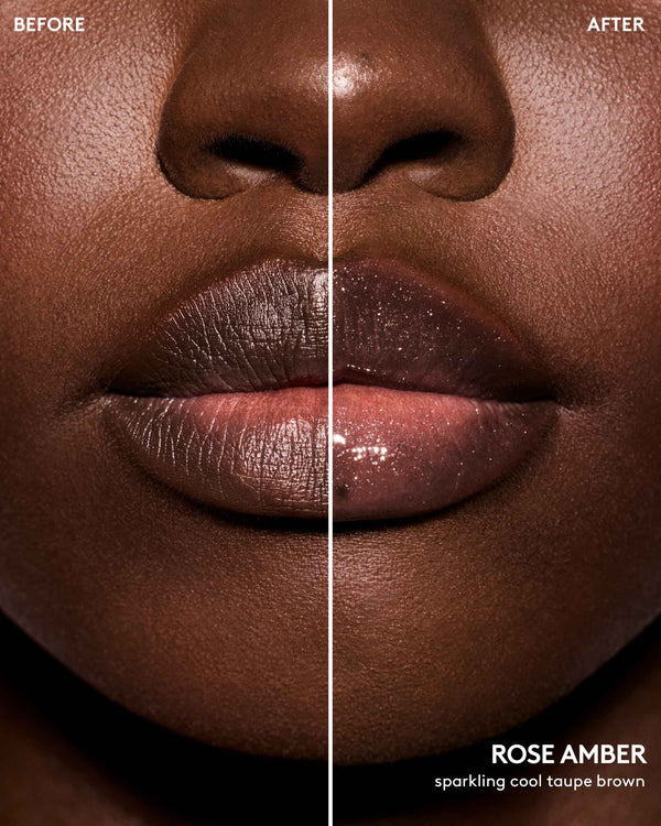 Gloss Bomb Universal Lip Luminizer shade Rose Amber - sparkling cool taupe brown