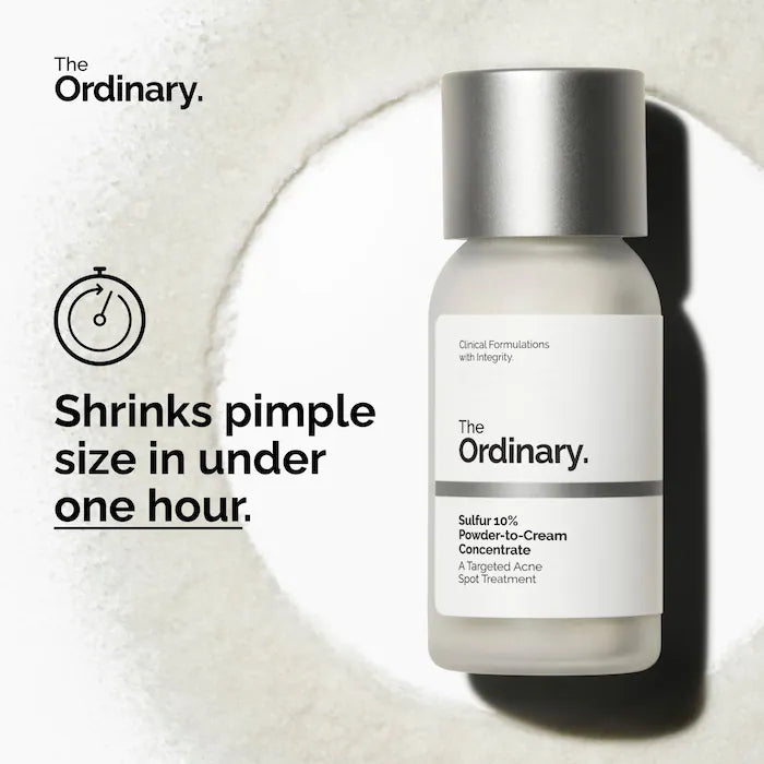 The Ordinary 
Sulfur 10% Powder-to-Cream Concentrate Acne Spot Treatment