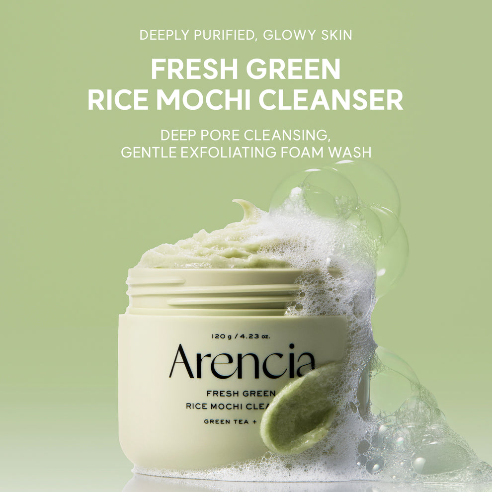 Arencia Fresh Green Rice Mochi Cleanser, Gentle Daily Cleanser for Congestion-Prone Skin size 120g