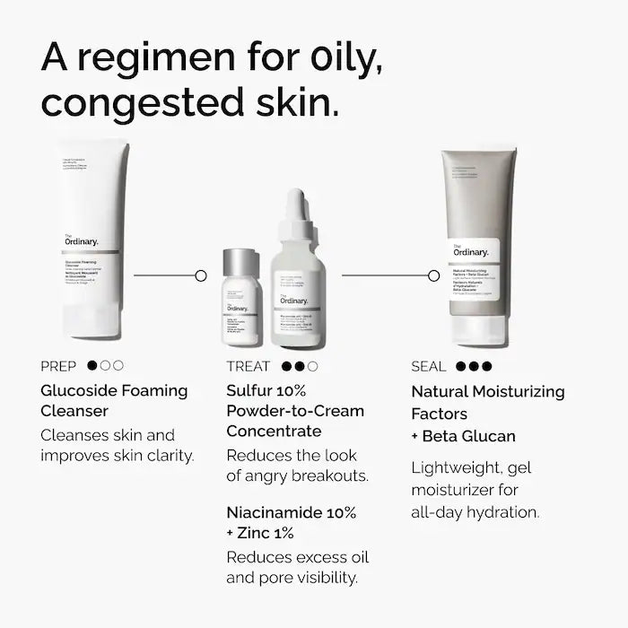 The Ordinary 
Sulfur 10% Powder-to-Cream Concentrate Acne Spot Treatment