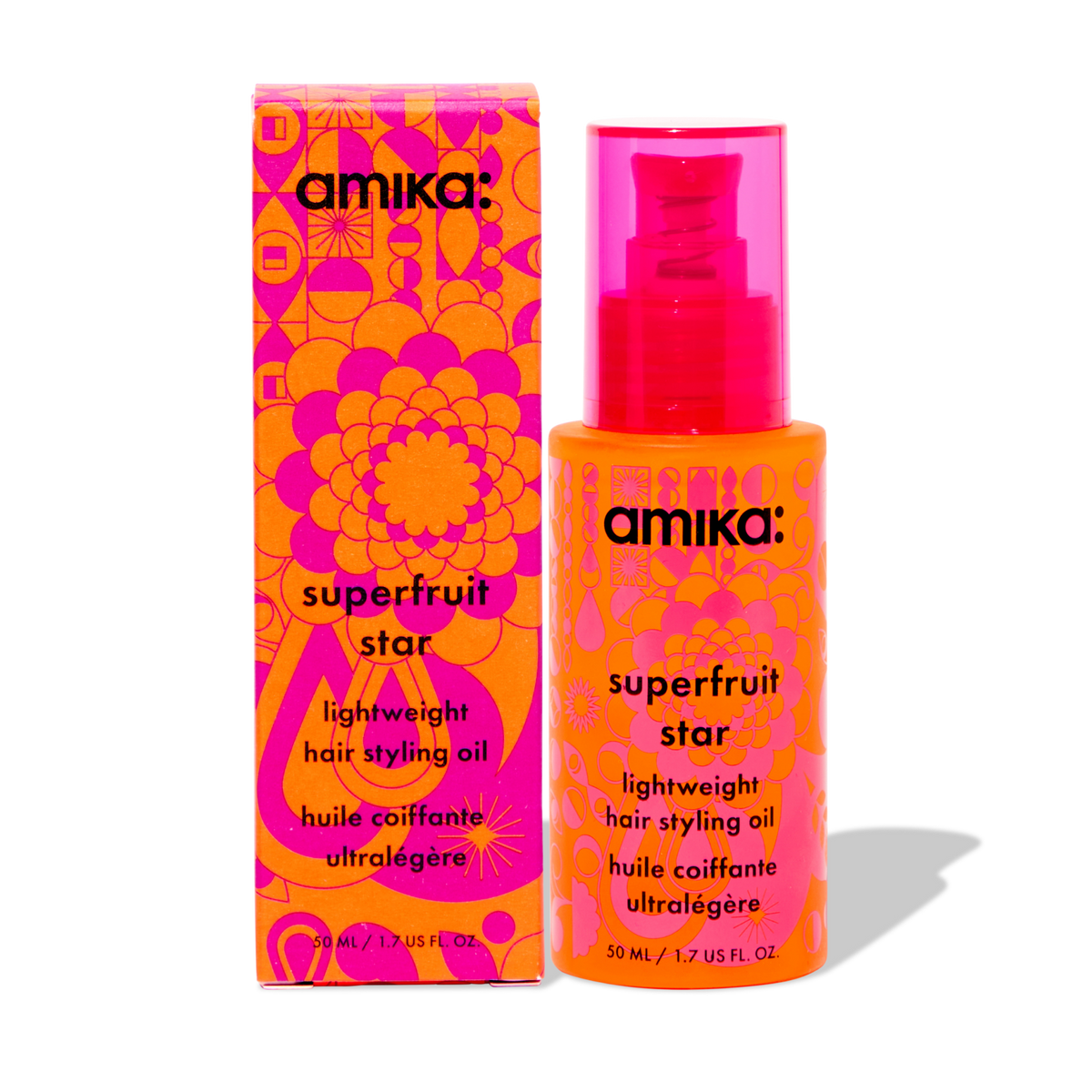Amika superfruit star
lightweight hair styling + heat defense oil size 50 ml