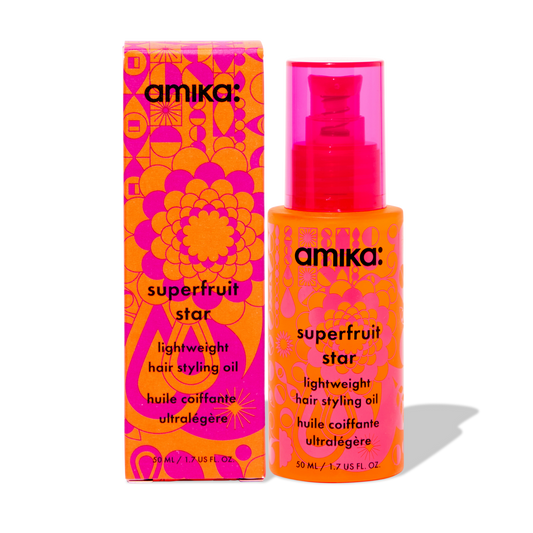 Amika superfruit star
lightweight hair styling + heat defense oil size 50 ml