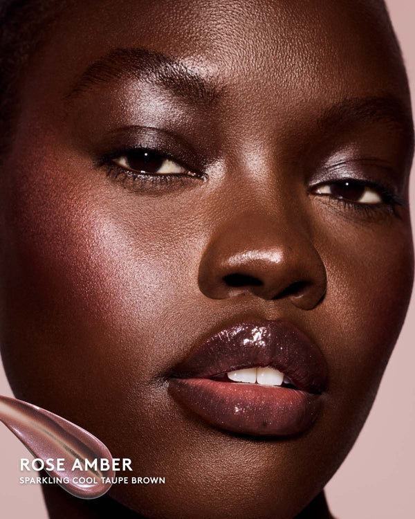 Gloss Bomb Universal Lip Luminizer shade Rose Amber - sparkling cool taupe brown