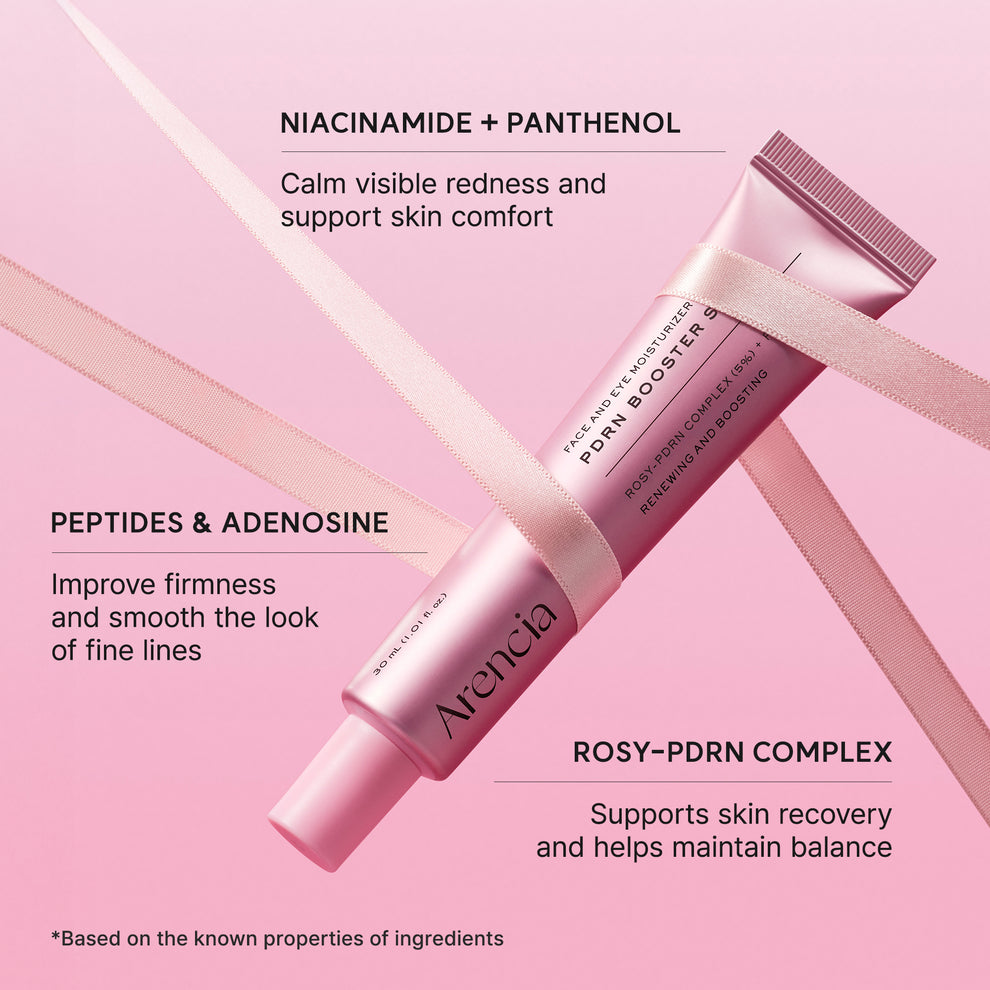 Arencia PDRN Booster Shot, Rosy-PDRN & Peptides for Glowy, Healthy Skin - Recommended for Sensitive, Red Skin
